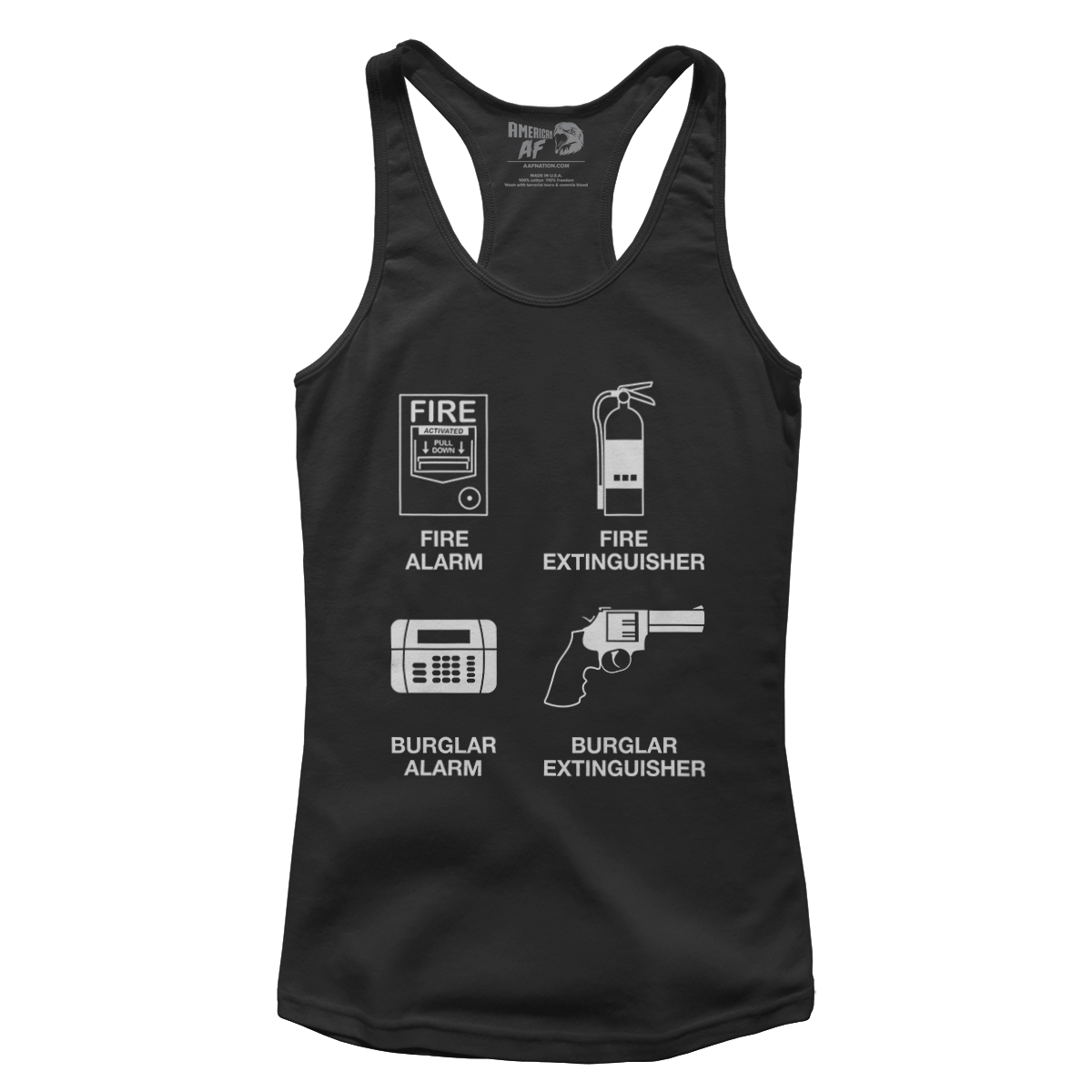T-shirt Premium Ladies Racerback Tank / Black / XS Burglar Extinguisher (Ladies)