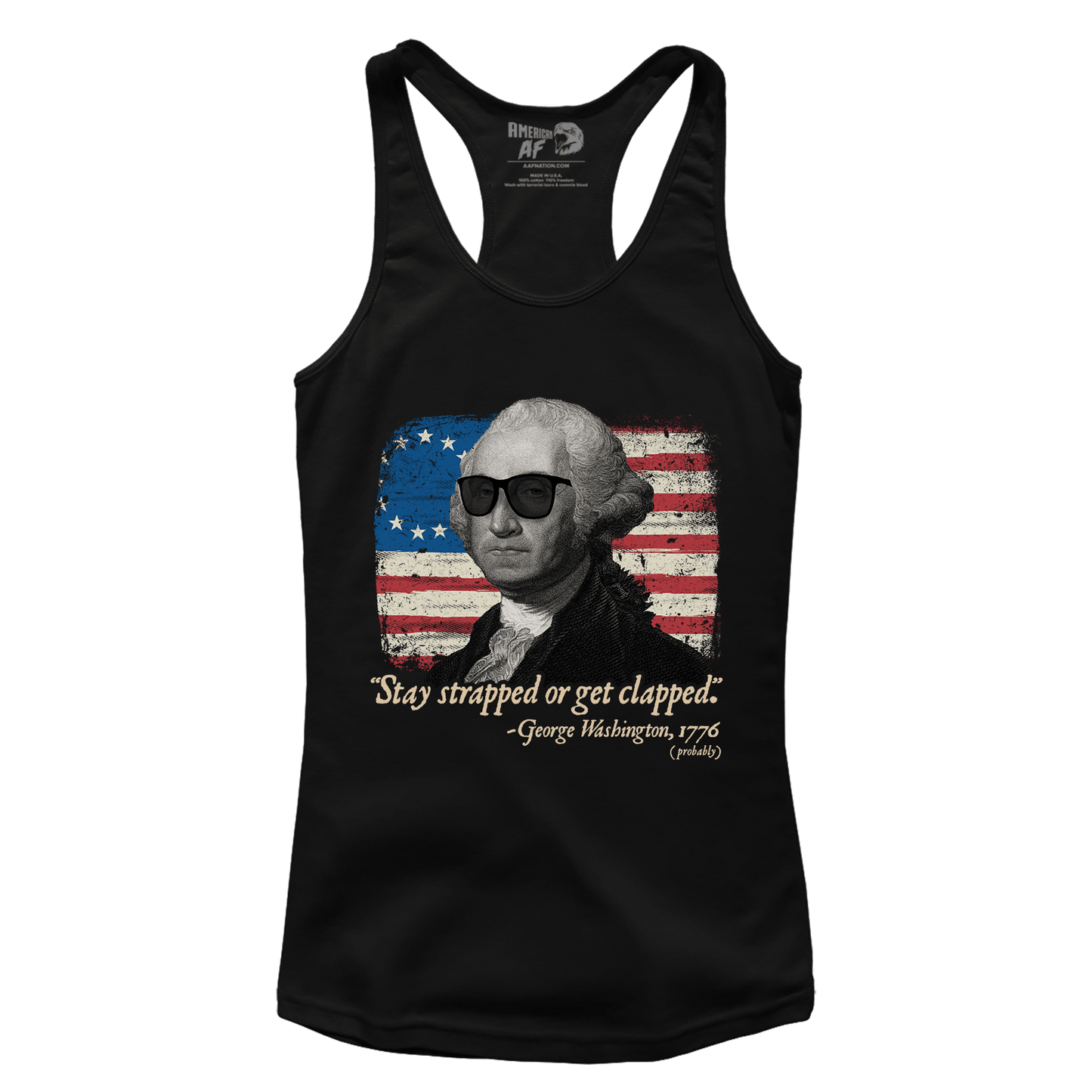 T-shirt Premium Ladies Racerback Tank / Black / XS Stay Strapped or Get Clapped V2 (Ladies)