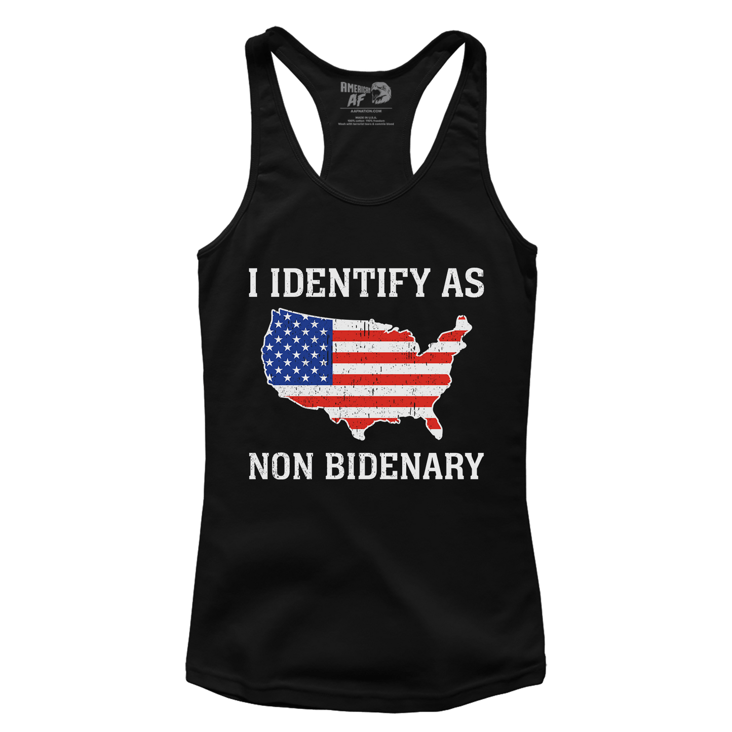 I Identify As Non Bidenary Racerback Tank Top