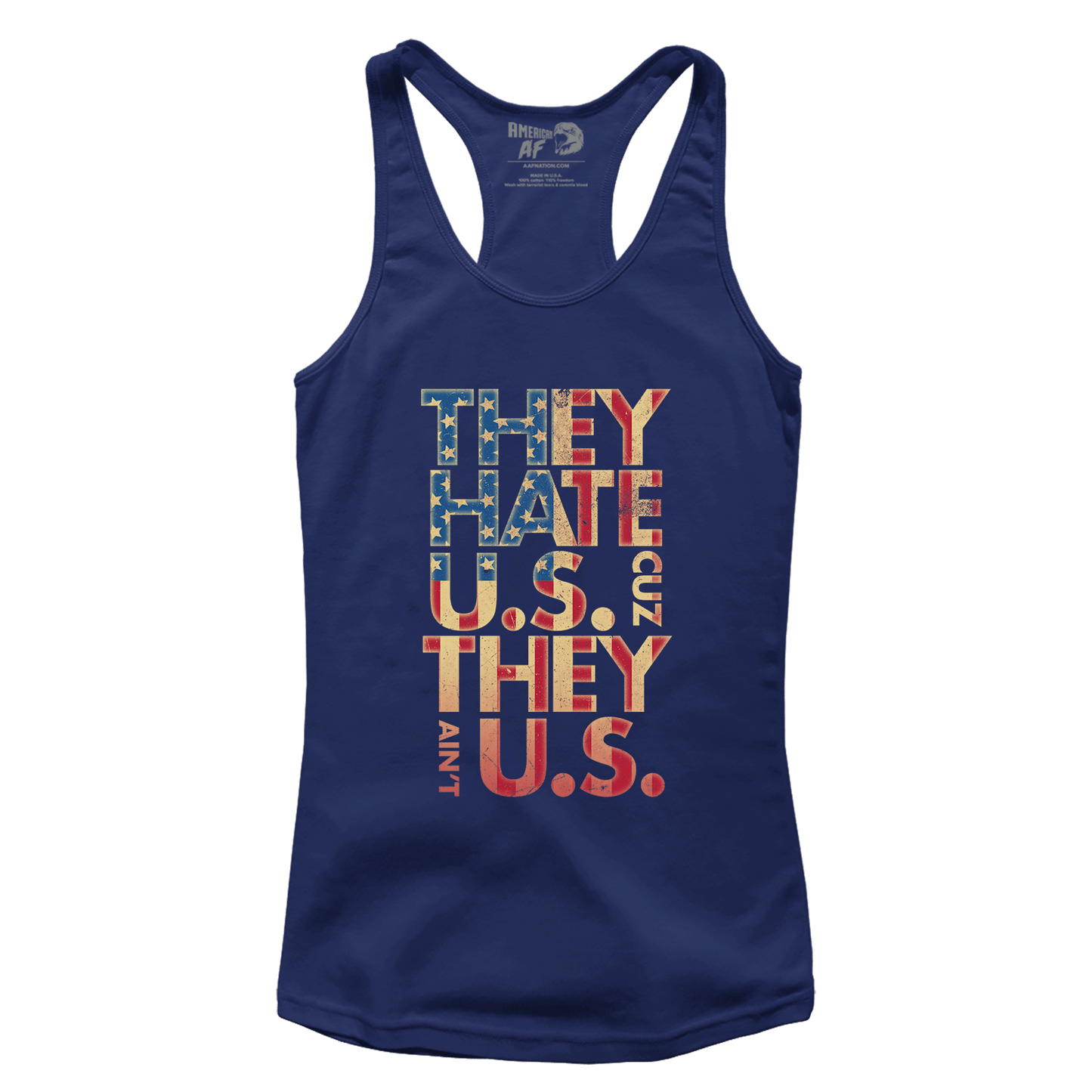 T-shirt Premium Ladies Racerback Tank / Midnight Navy / XS They Hate Us 'Cuz They Ain't Us (Ladies)