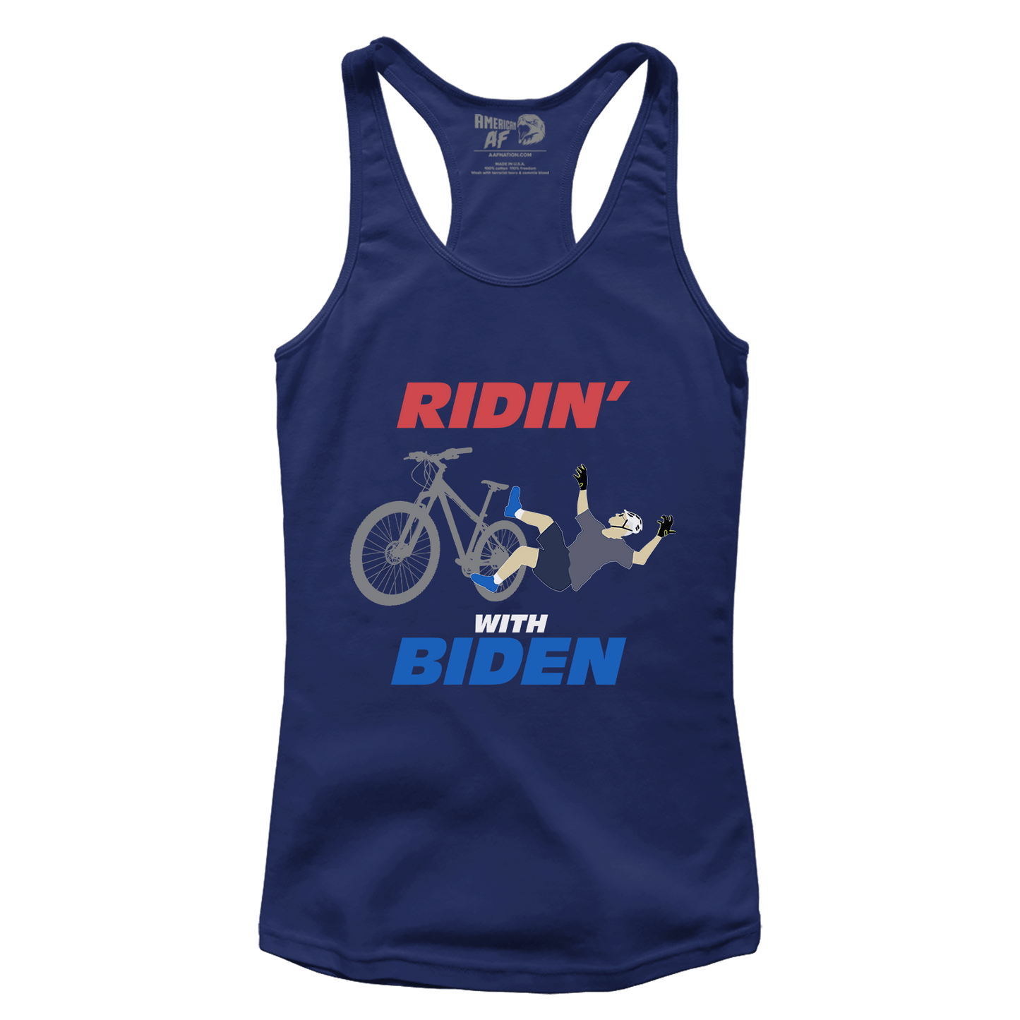 T-shirt Premium Ladies Racerback Tank / Midnight Navy / XS Ridin' with Biden (Ladies)