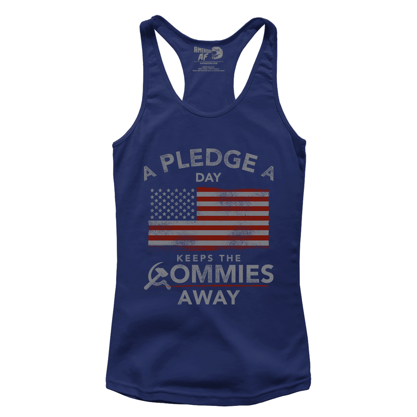 T-shirt Premium Ladies Racerback Tank / Midnight Navy / XS A Pledge a Day Keeps the Commies Away (Ladies)
