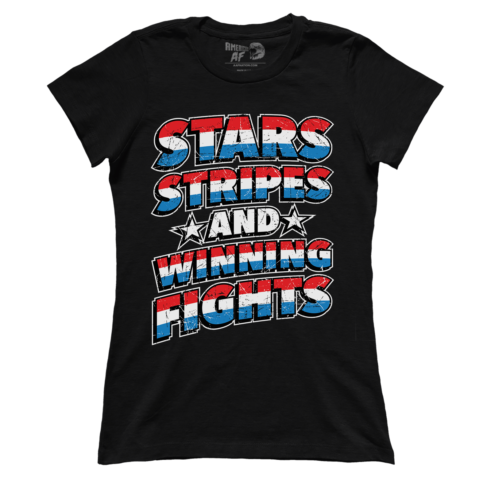 T-shirt Stars Stripes and Winning Fights (Ladies)