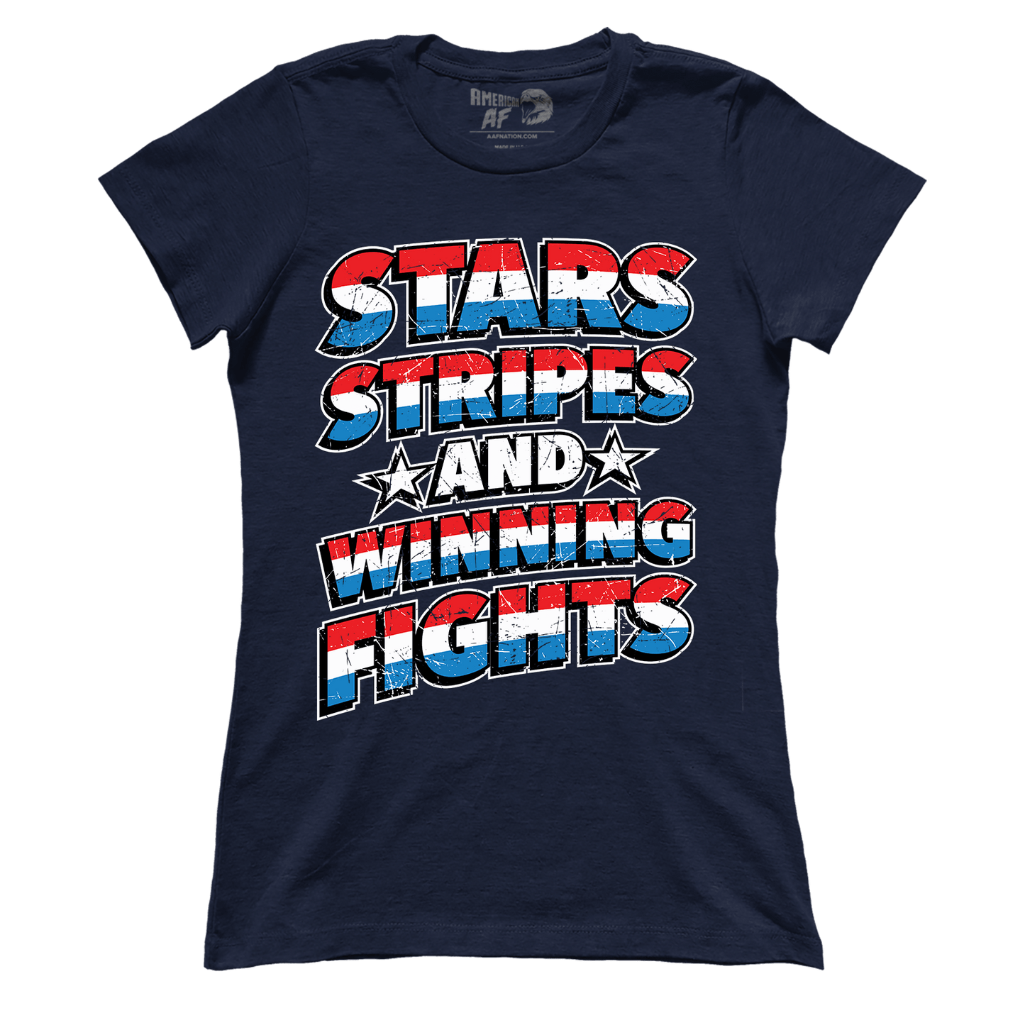 T-shirt Stars Stripes and Winning Fights (Ladies)