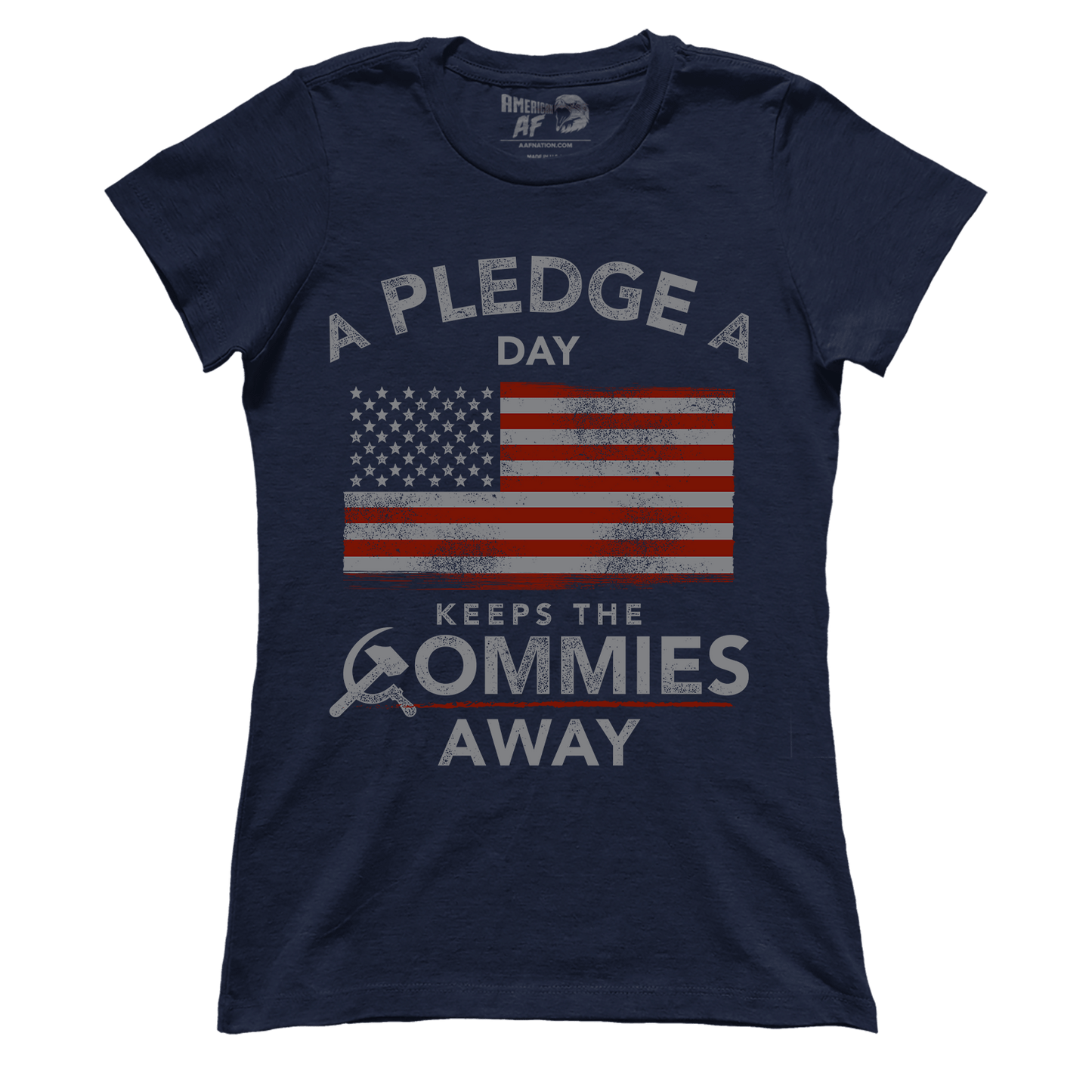 T-shirt Premium Ladies Tee / Midnight Navy / XS A Pledge a Day Keeps the Commies Away (Ladies)