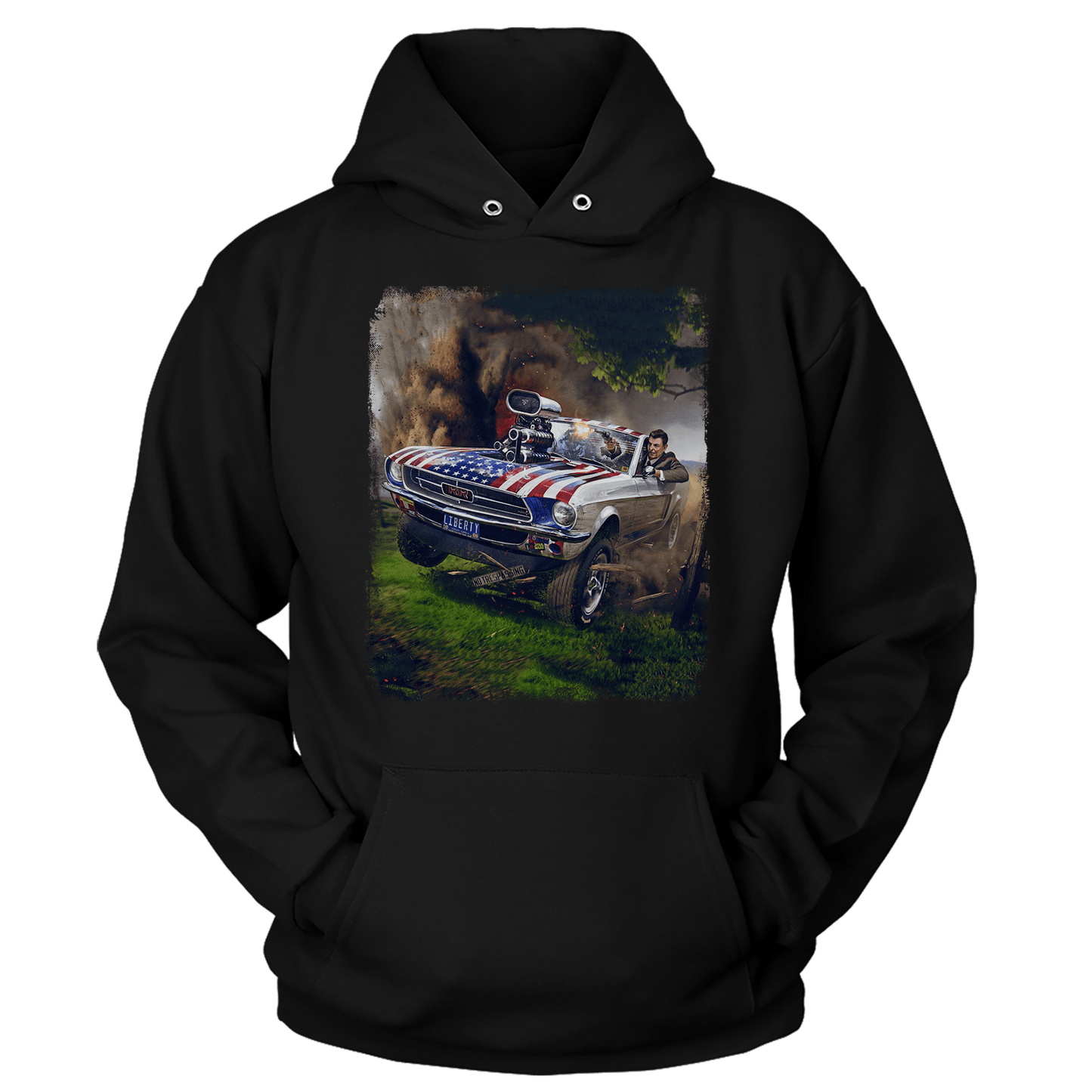 T-shirt Unisex Hoodie / Black / S Reagan Stang