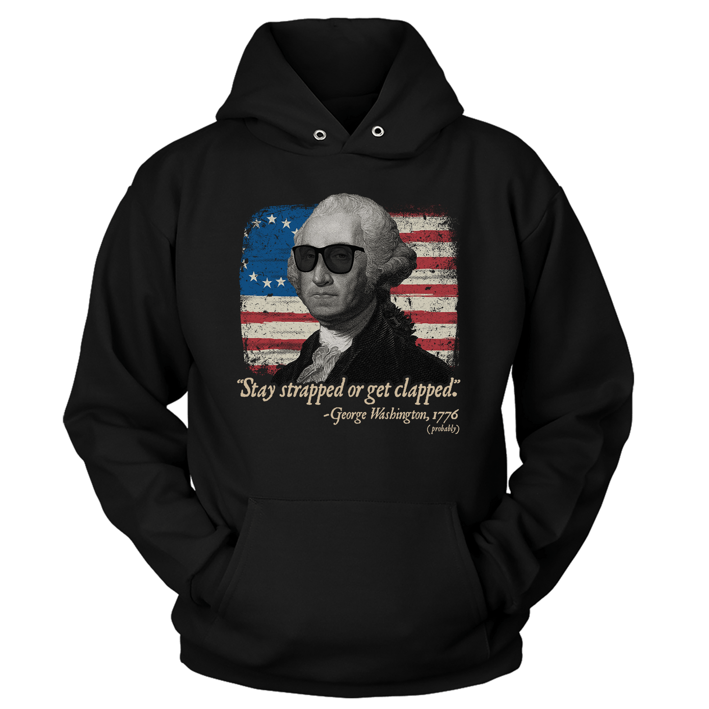 T-shirt Premium Soft Hoodie / Black / XS Stay Strapped or Get Clapped V2 (Ladies)