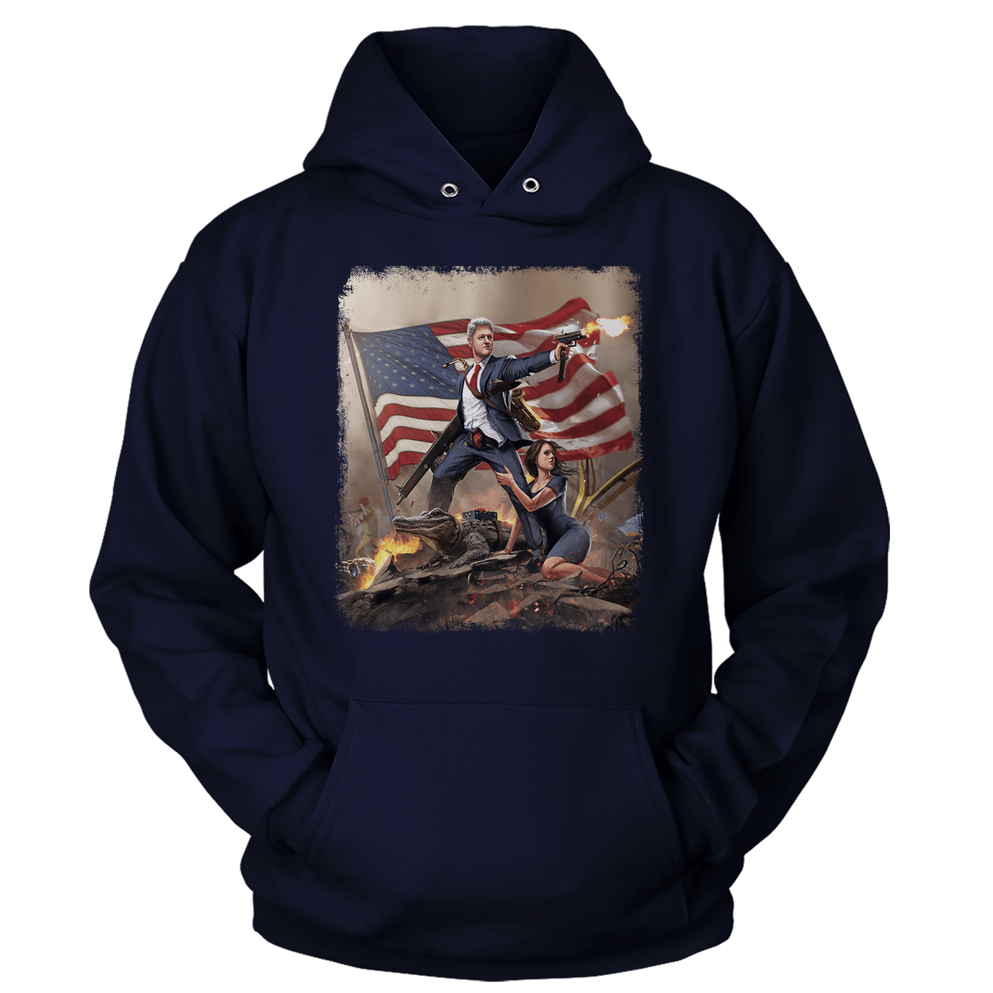 Apparel Premium Soft Hoodie / True Navy / XS Bill Clinton - Slayer in Chief (Ladies)