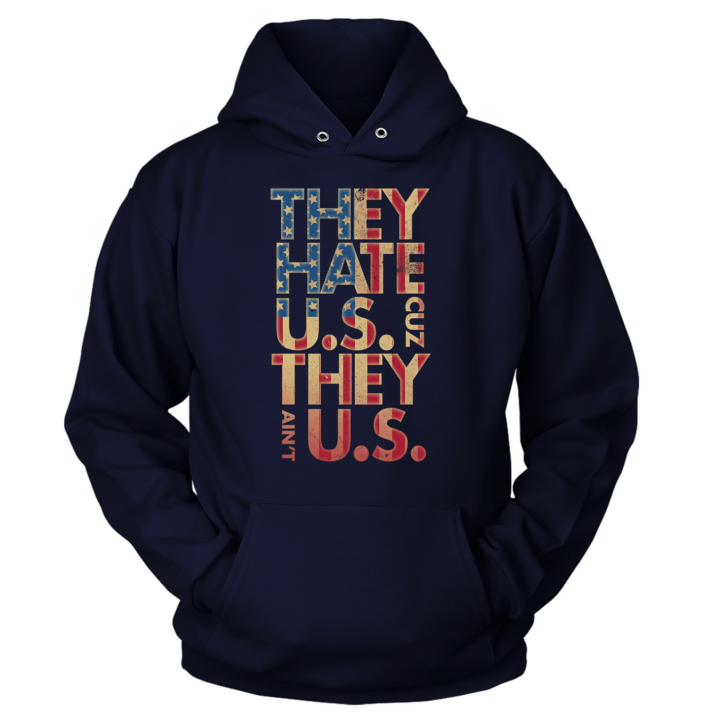 T-shirt Premium Soft Hoodie / True Navy / XS They Hate Us 'Cuz They Ain't Us (Ladies)