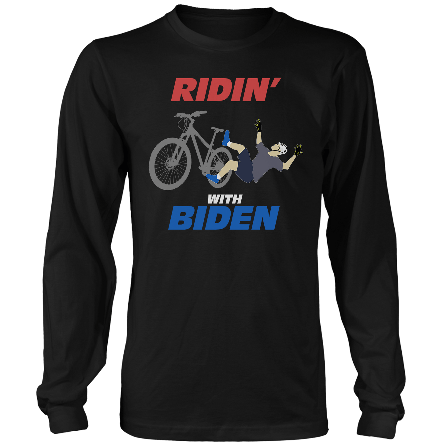 T-shirt Mens Long Sleeve / Black / S Ridin' with Biden