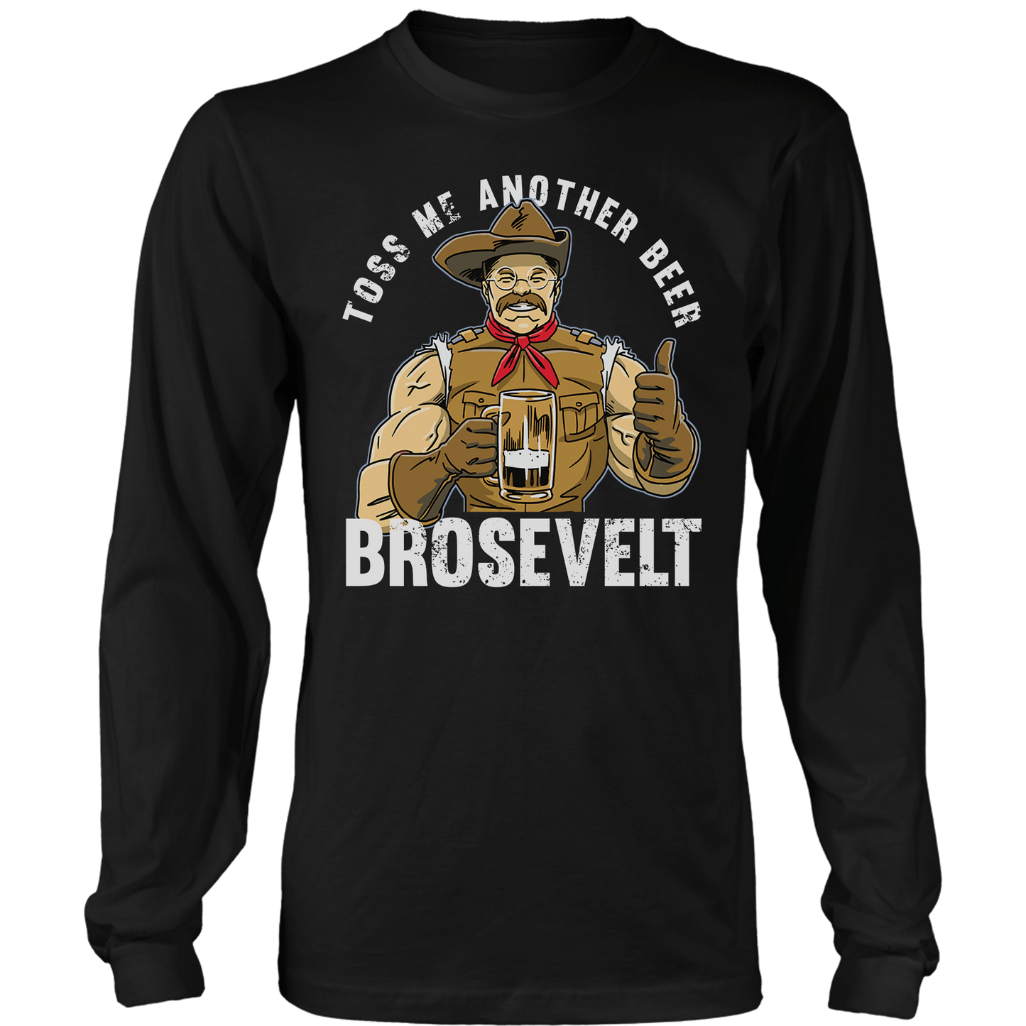 T-shirt Mens Long Sleeve / Black / S Beer Brosevelt