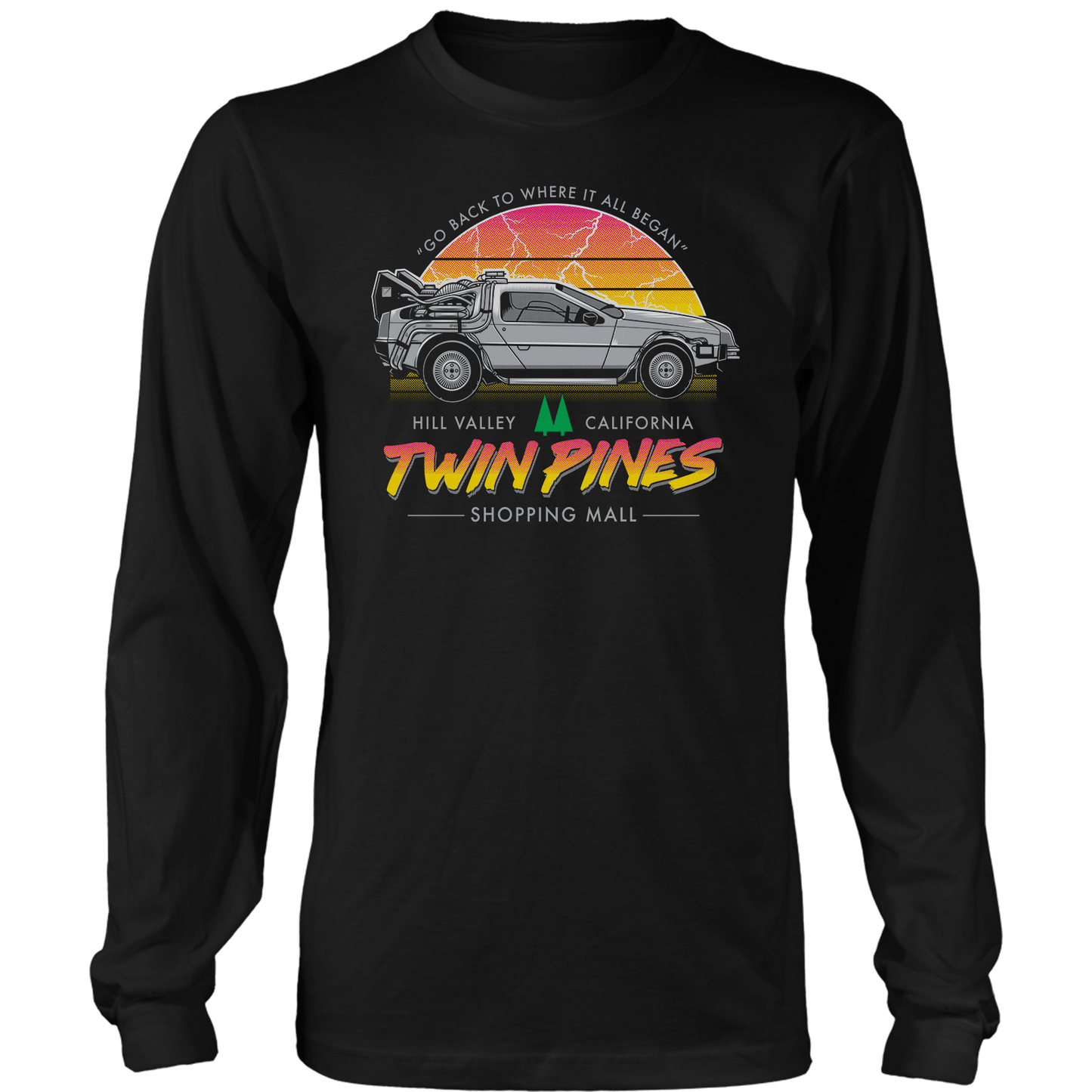 T-shirt Mens Long Sleeve / Black / S Twin Pines