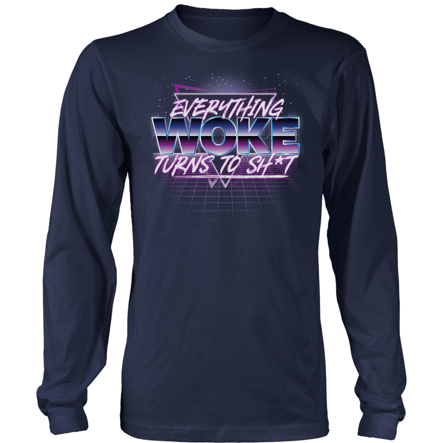 T-shirt Mens Long Sleeve / Midnight Navy / S Everything Woke