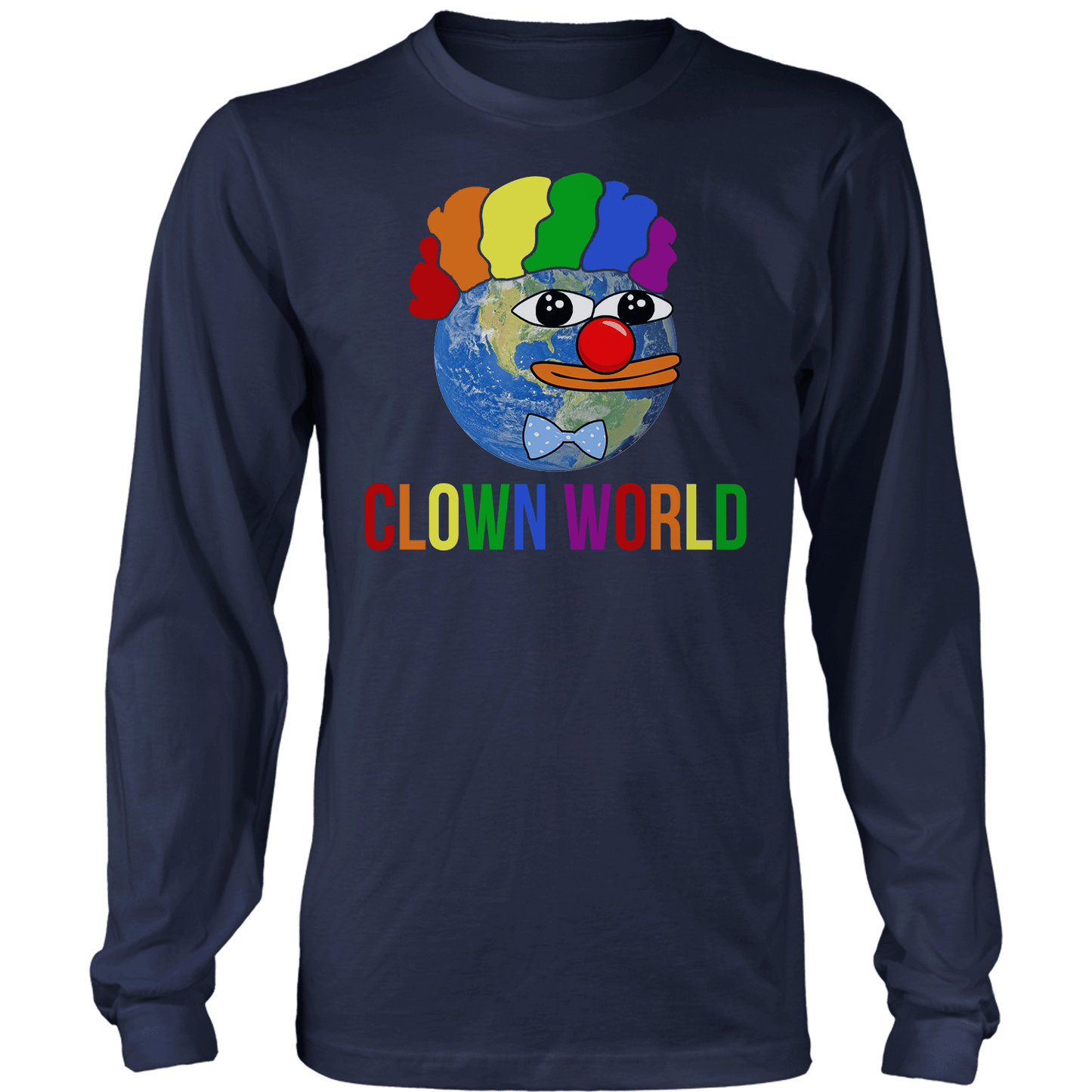 T-shirt Mens Long Sleeve / Midnight Navy / S Clown World