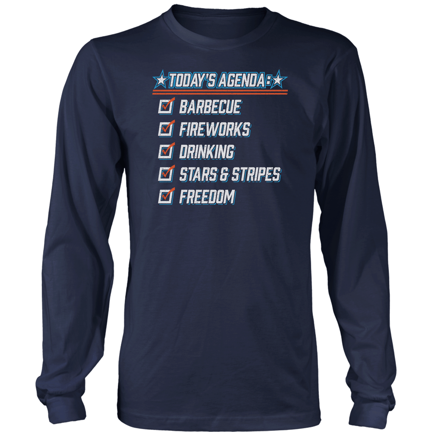 Apparel Mens Long Sleeve / Midnight Navy / S Today's Agenda