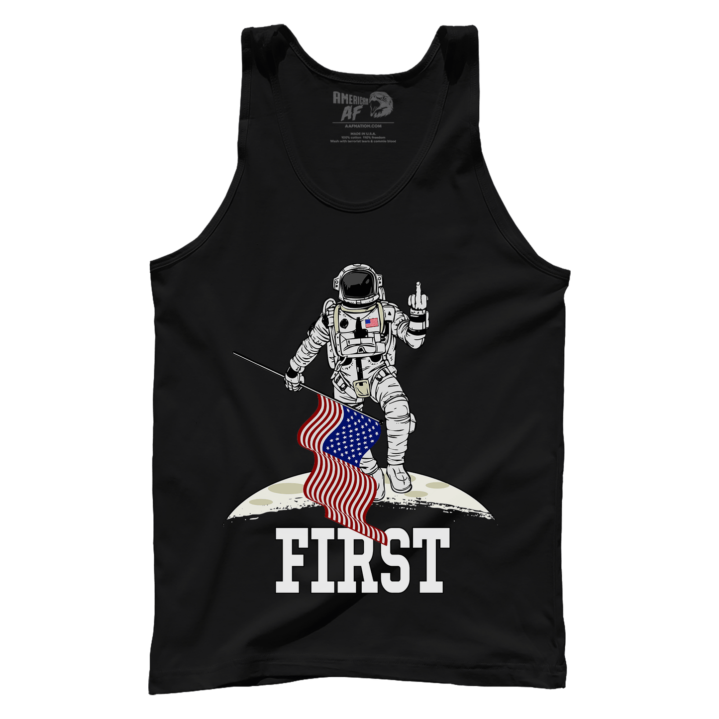 T-shirt Premium Mens Tank / Black / XS First On The Moon