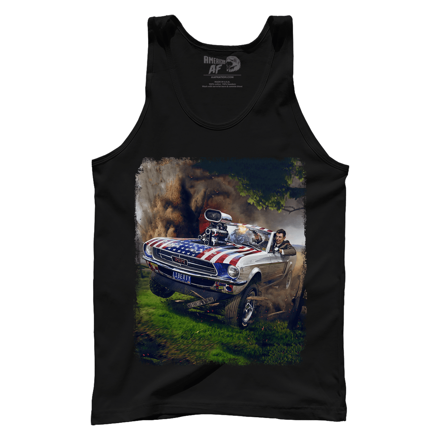 T-shirt Premium Mens Tank / Black / XS Reagan Stang