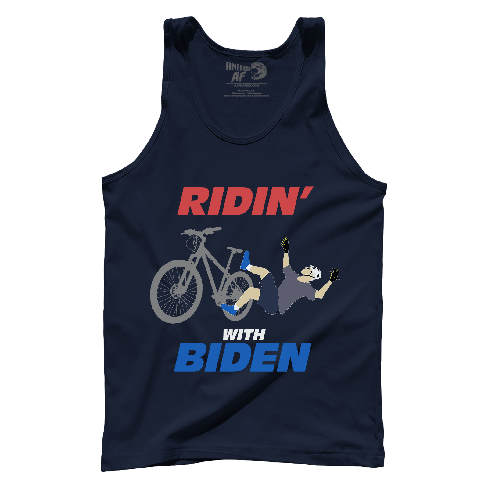 T-shirt Premium Mens Tank / Navy / XS Ridin' with Biden