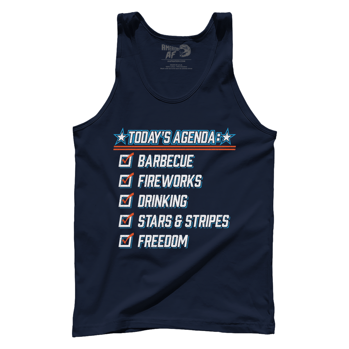 Apparel Premium Mens Tank / Navy / XS Today's Agenda