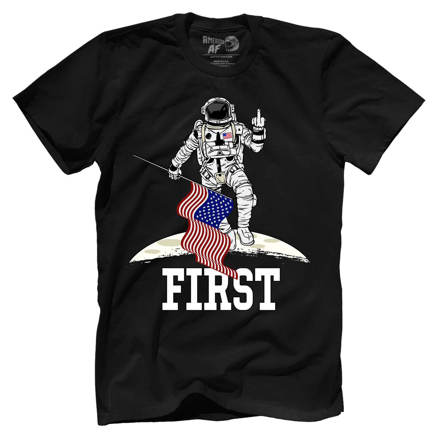 T-shirt Premium Mens Shirt / Black / XS First On The Moon