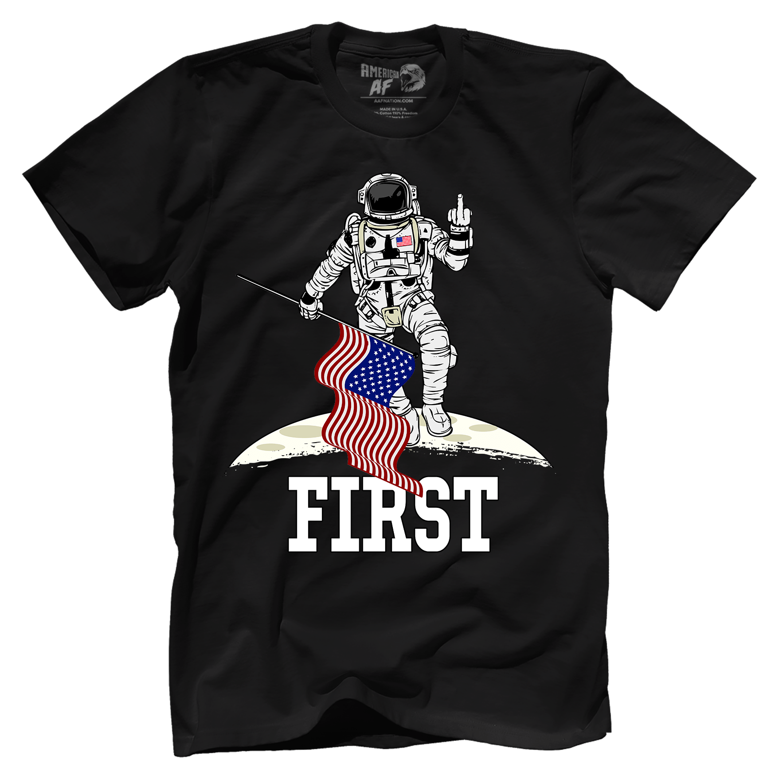 T-shirt Premium Mens Shirt / Black / XS First On The Moon