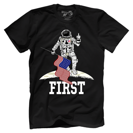 T-shirt Premium Mens Shirt / Black / XS First On The Moon