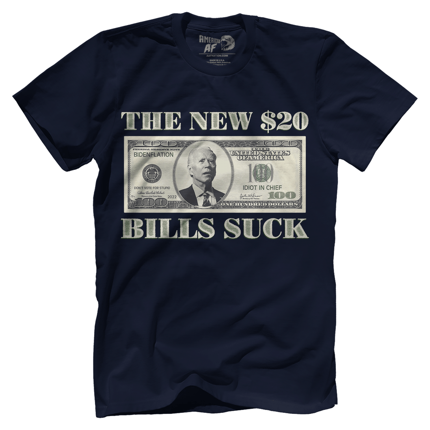 Apparel Premium Mens Shirt / Midnight Navy / XS Biden Dollar Inflation