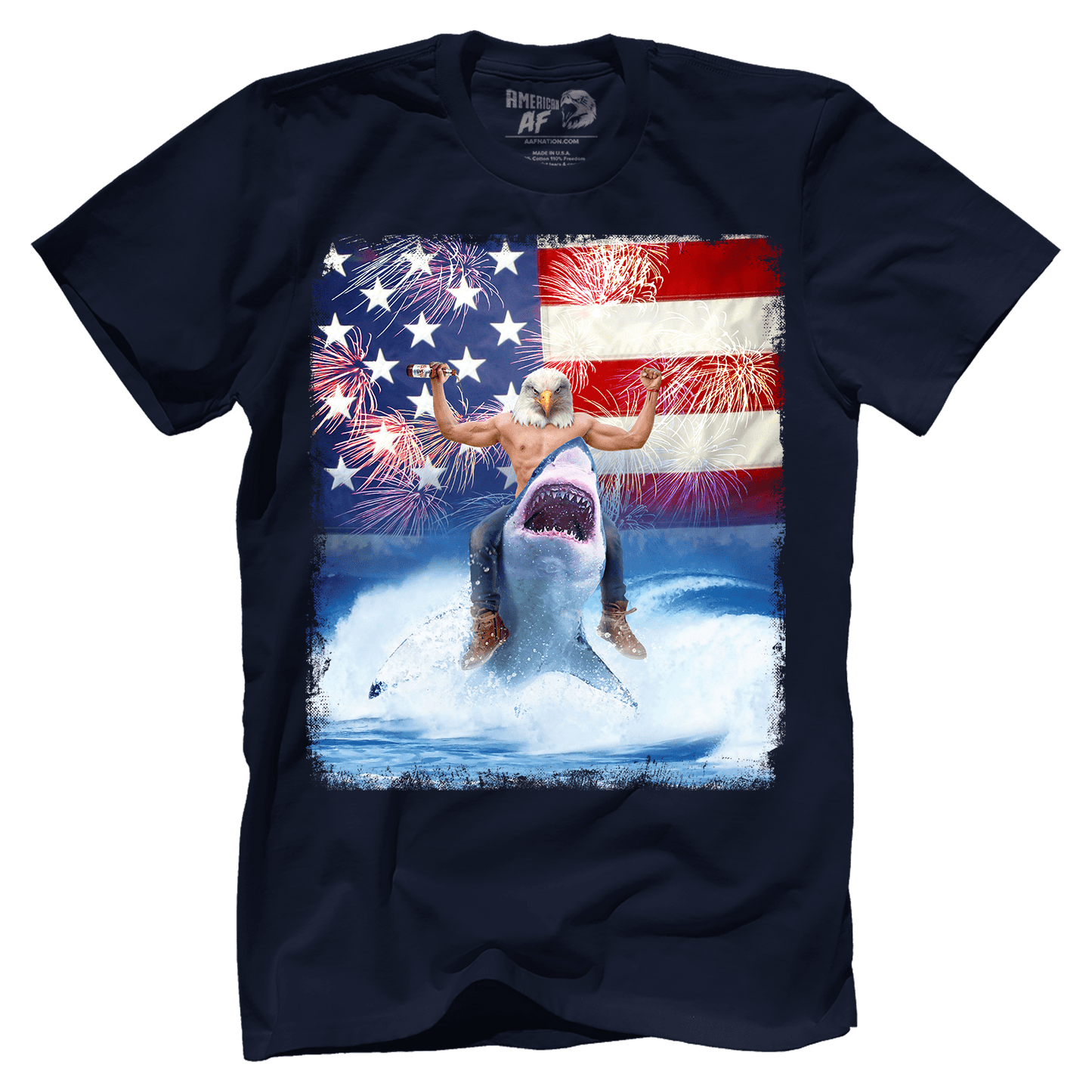 T-shirt Shark Riding Eagle