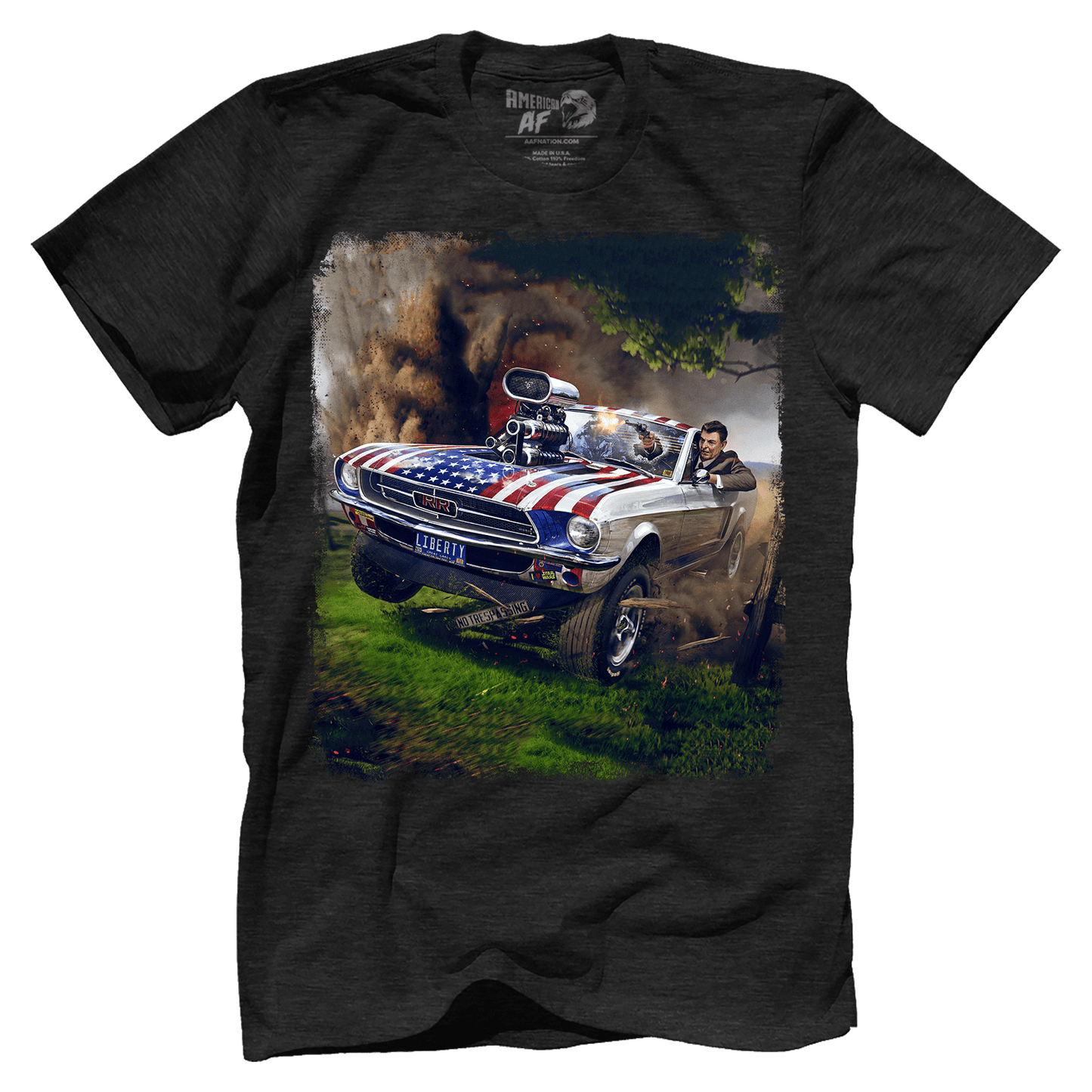 T-shirt Premium Mens Triblend Shirt / Vintage Black / S Reagan Stang
