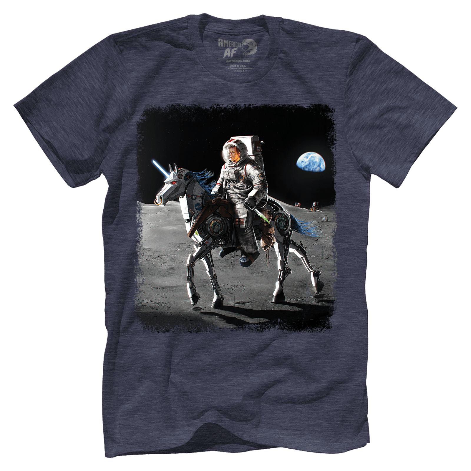 Apparel Premium Mens Triblend Shirt / Vintage Navy / S JFK Alien Hunter