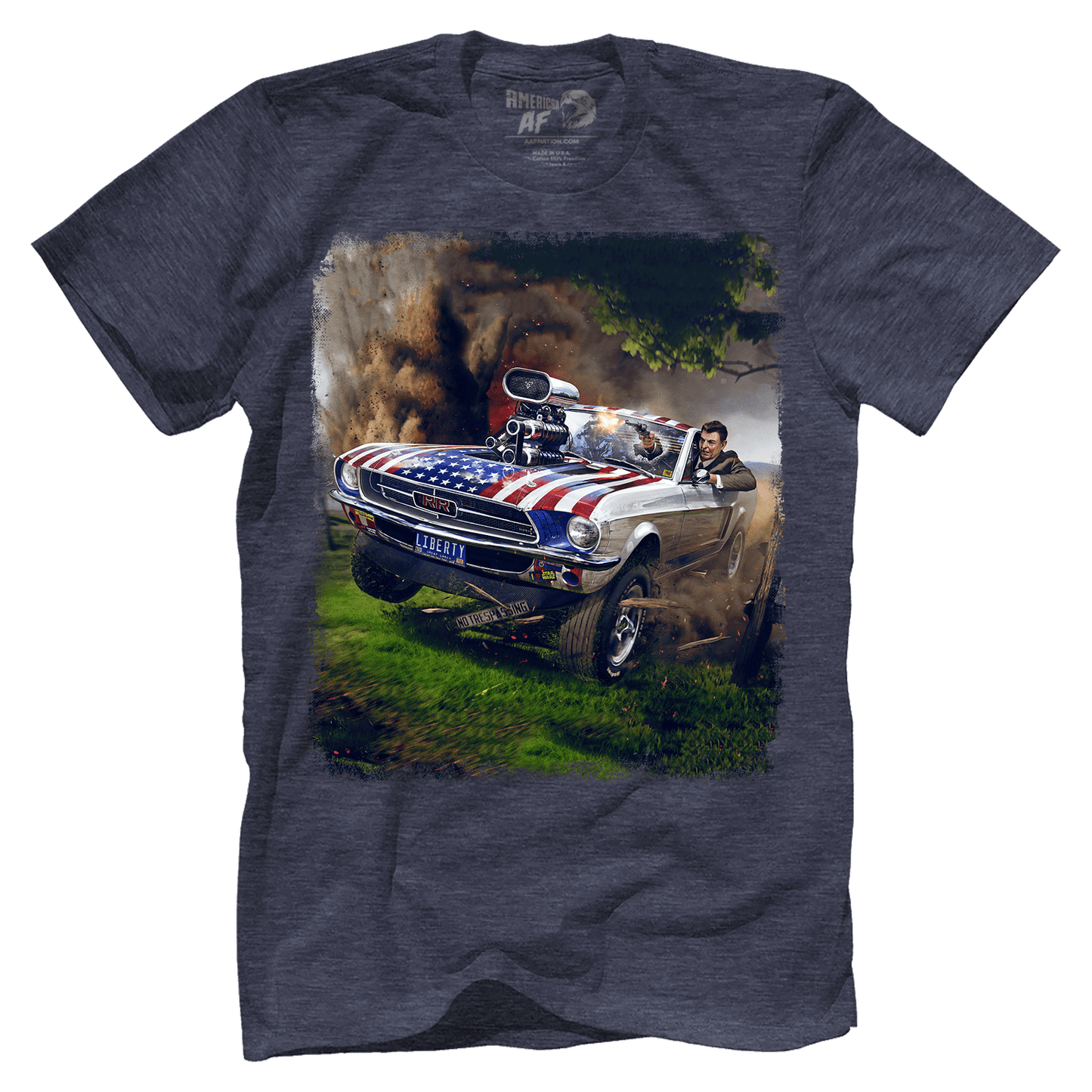 T-shirt Premium Mens Triblend Shirt / Vintage Navy / S Reagan Stang