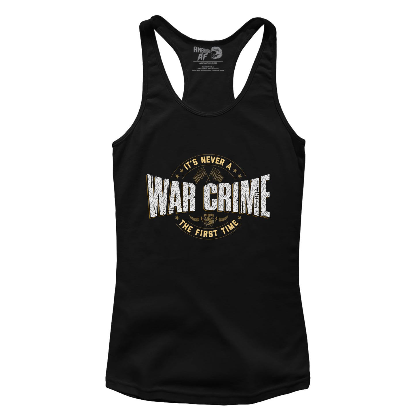 NEVER A WAR CRIME Racerback Tank Top