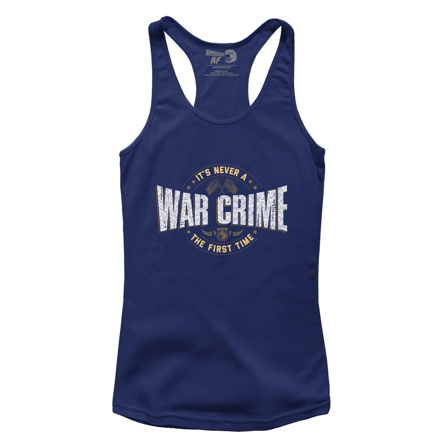 NEVER A WAR CRIME Racerback Tank Top