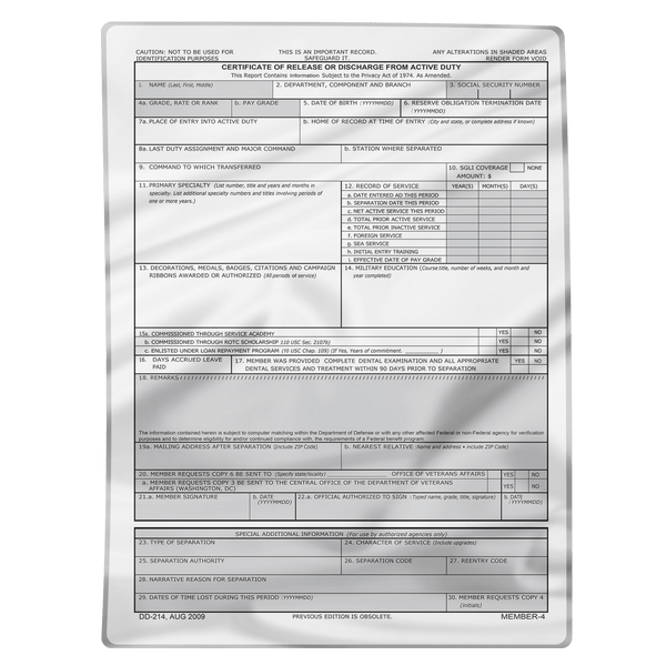 DD-214 ® Blanket