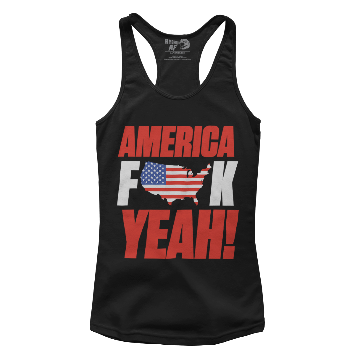 t-shirt Premium Ladies Racerback Tank / Black / XS America F Yeah (Ladies)