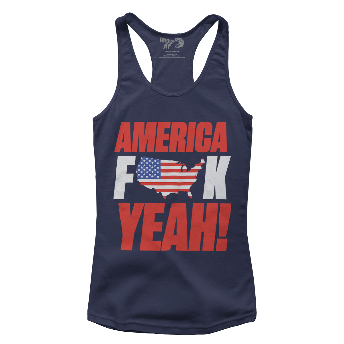 t-shirt Premium Ladies Racerback Tank / Midnight Navy / XS America F Yeah (Ladies)