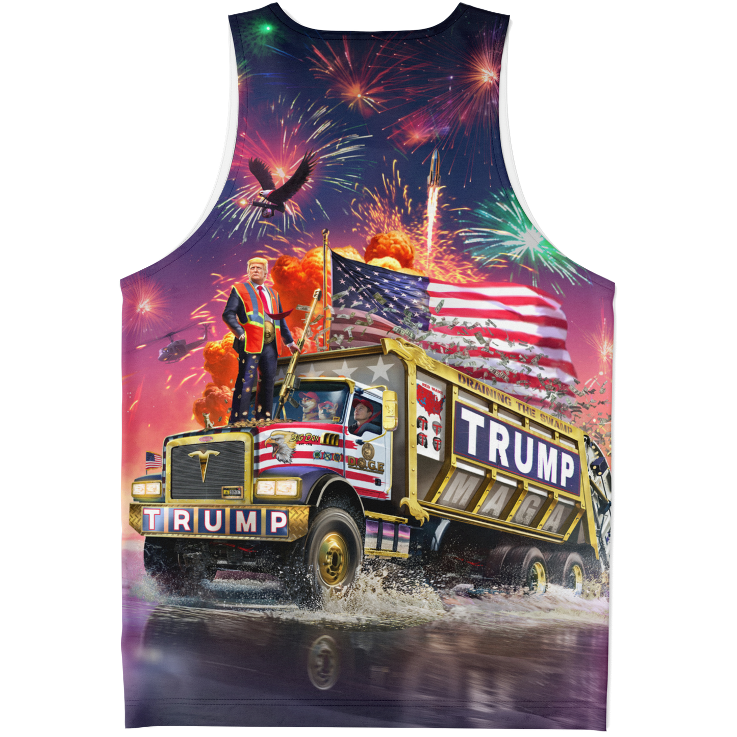 Trump DOGE Garbage Truck 2025 All Over Print Tank Top