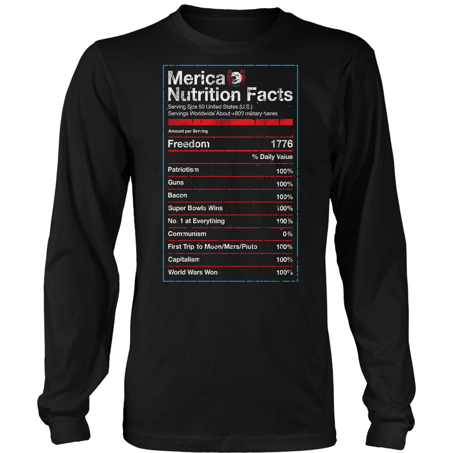 T-shirt Mens Long Sleeve / Black / S Merican Ingredients