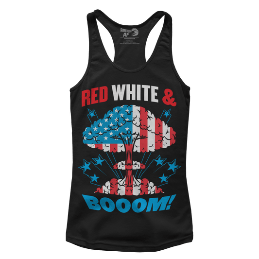Red, White, and Boom Racerback Tank Top