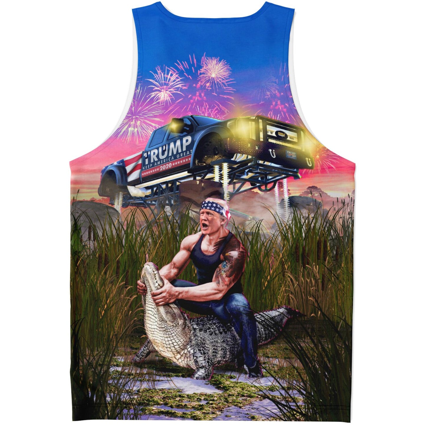 Trump Gator Wrestling All Over Print Tank