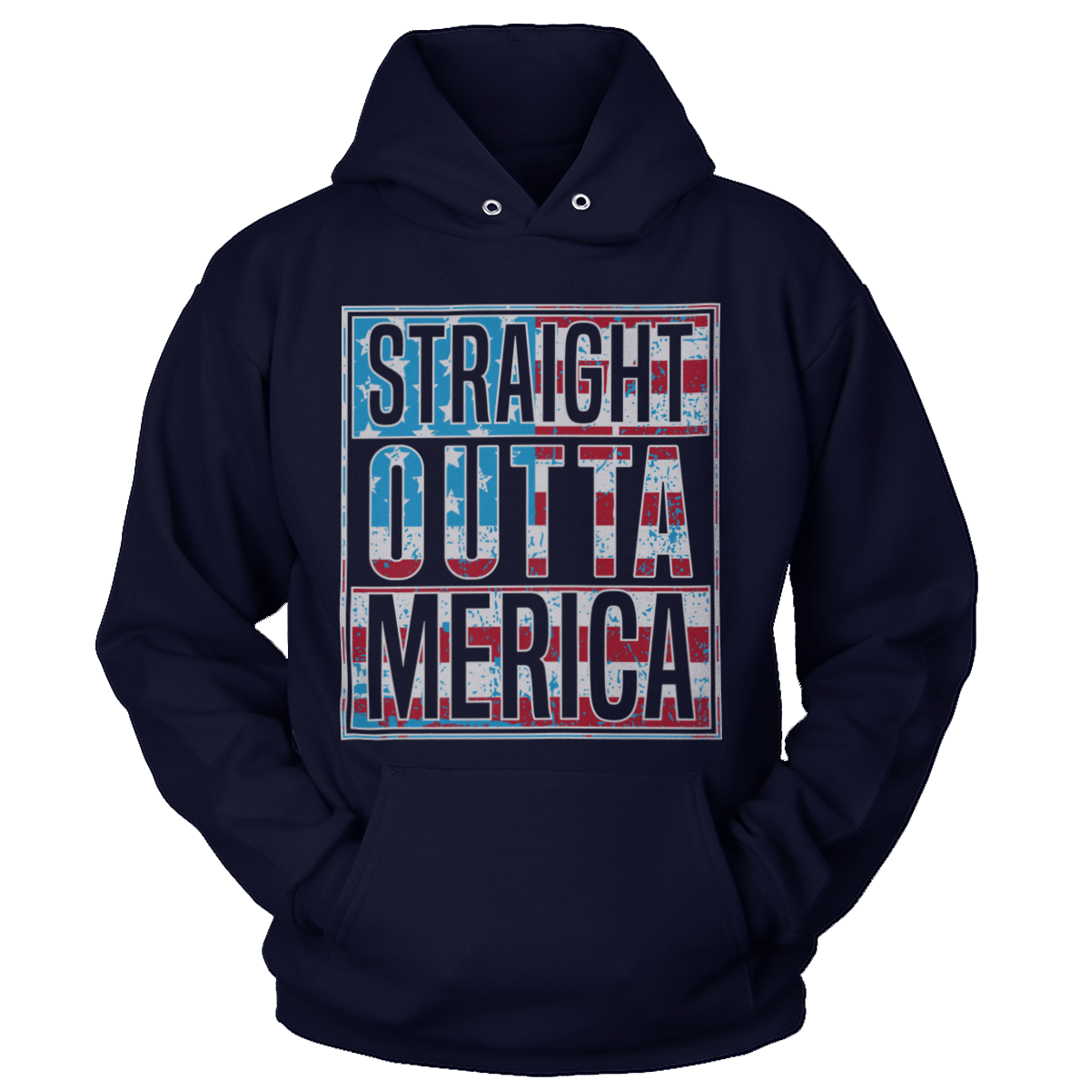 T-shirt Unisex Hoodie / Navy / S Straight Outta MERICA!