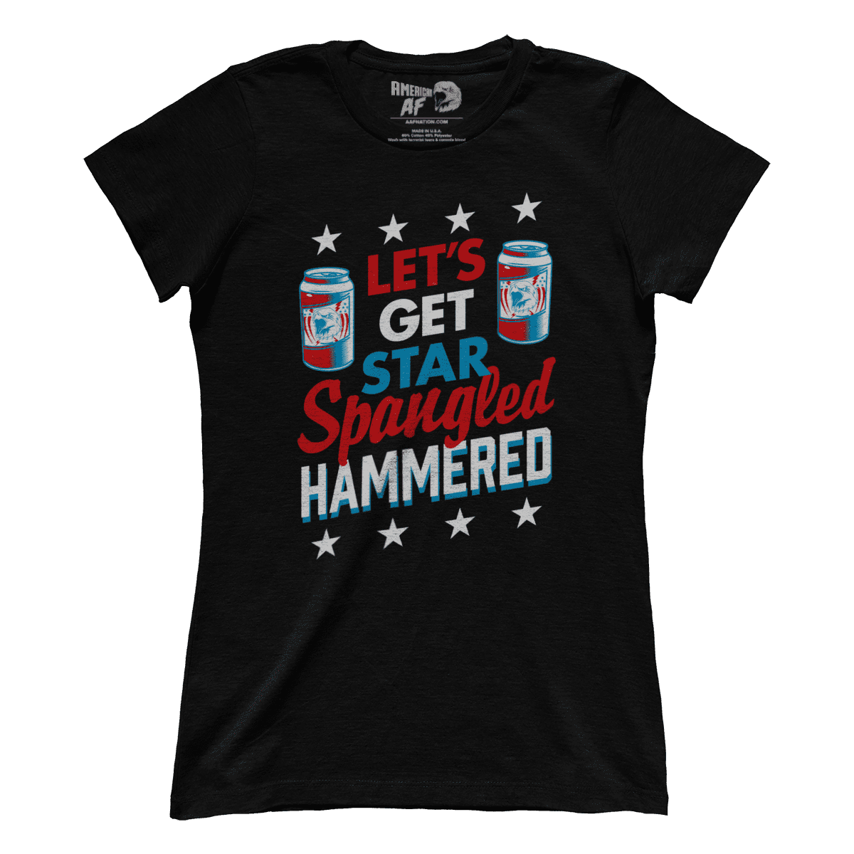 T-shirt Premium Ladies Tee / Black / XS Let's Get Star Spangled Hammered (Ladies)