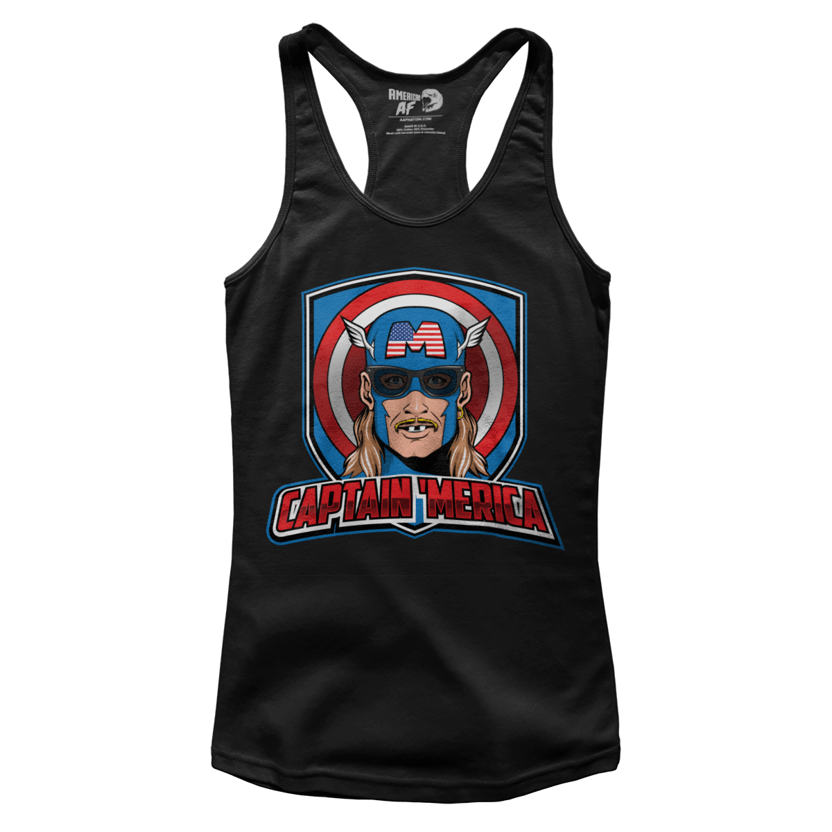 T-shirt Premium Ladies Racerback Tank / Black / XS Captain 'Merica (Ladies)