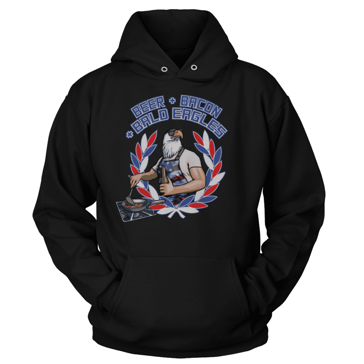 T-shirt Premium Soft Hoodie / Black / XS Beer Bacon Bald Eagles V2 (Ladies)