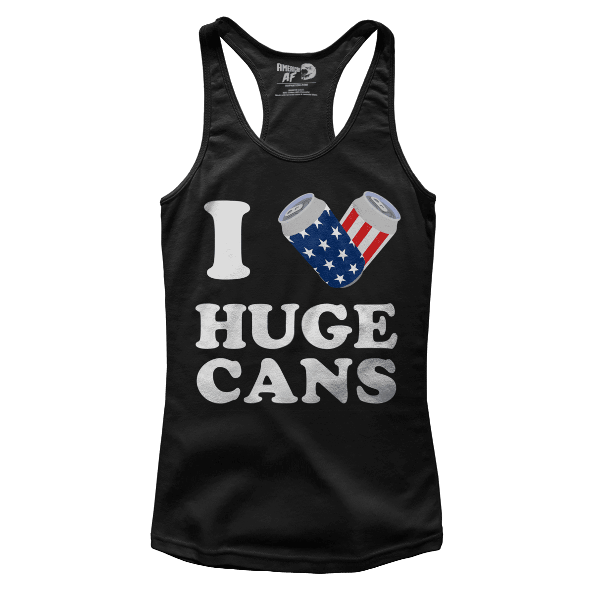 Apparel Premium Ladies Racerback Tank / Black / XS I Love Huge Cans (Ladies)