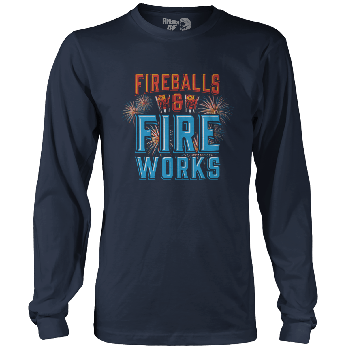 T-shirt Mens Long Sleeve / Midnight Navy / S Fireballs and Fireworks