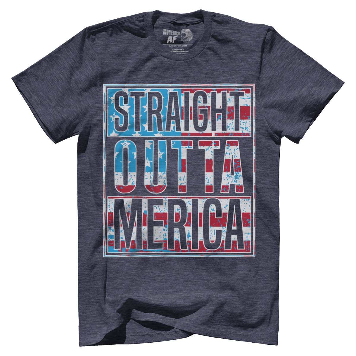 T-shirt Premium Mens Triblend Shirt / Vintage Navy / S Straight Outta MERICA!