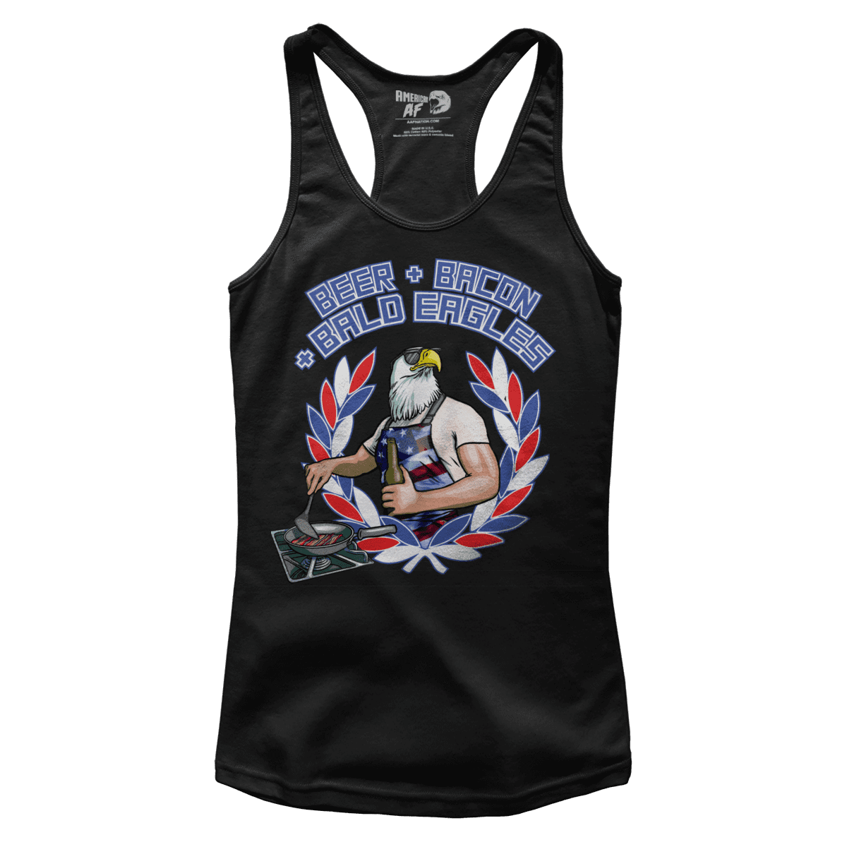 T-shirt Premium Ladies Racerback Tank / Midnight Navy / XS Beer Bacon Bald Eagles V2 (Ladies)