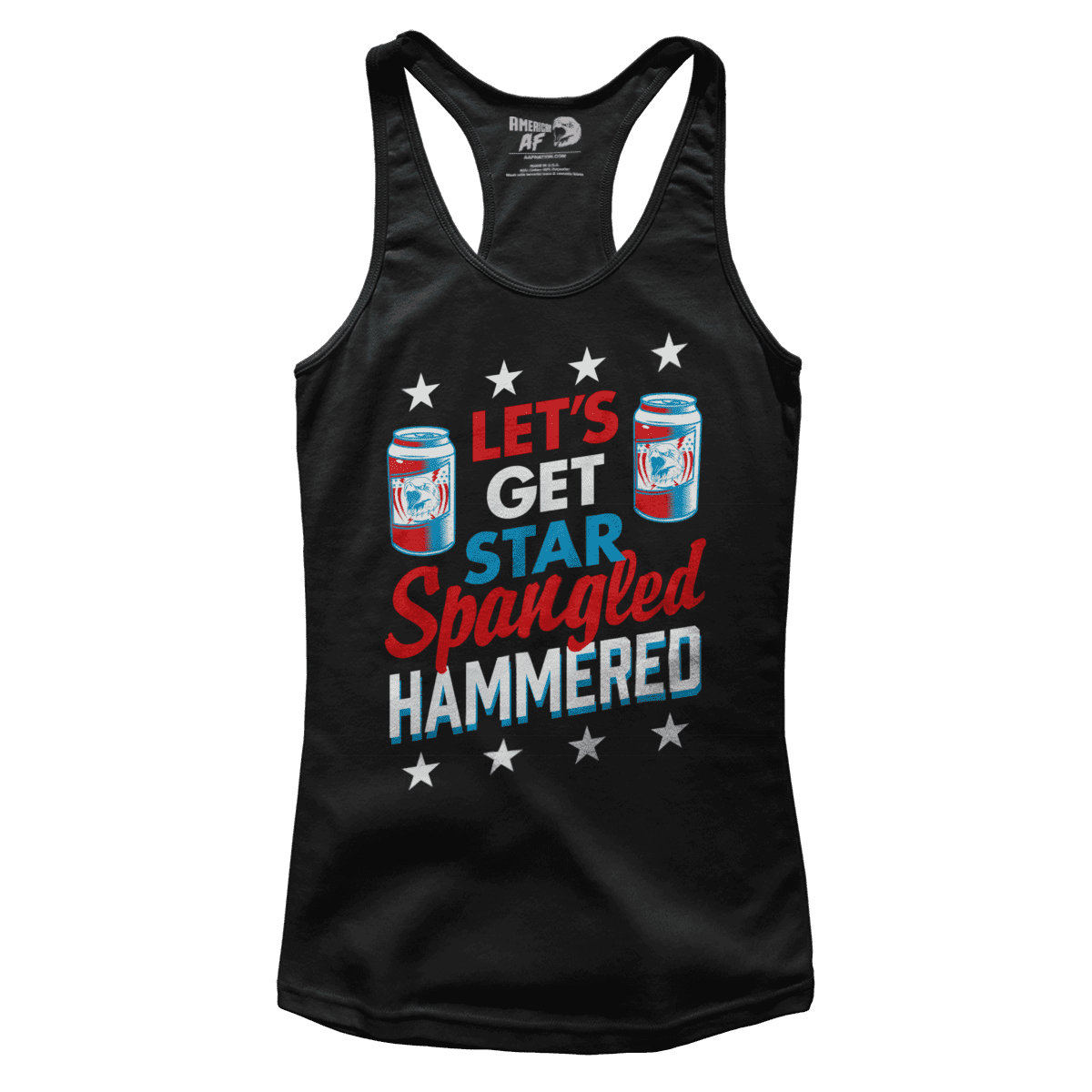 T-shirt Premium Ladies Racerback Tank / Black / XS Let's Get Star Spangled Hammered (Ladies)