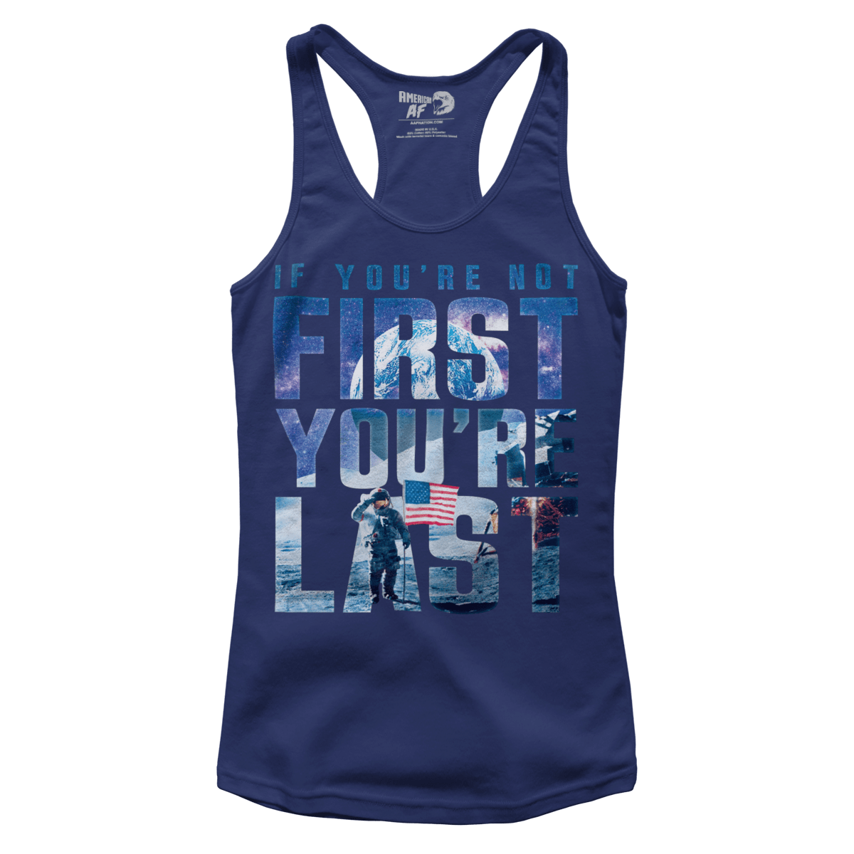 T-shirt Premium Ladies Racerback Tank / Midnight Navy / XS If You're Not First, You're Last (Ladies)